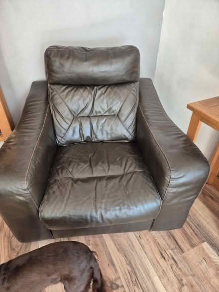 Photo of free Brown leather sofa (Winyates Green B98) #1