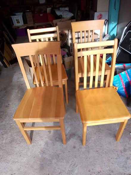 Photo of free 4 wooden kitchen chairs (Formby) #2