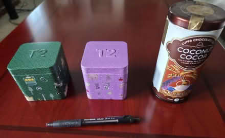Photo of free Three cute tin jars (Bernardo & Iowa, Sunnyvale) #1