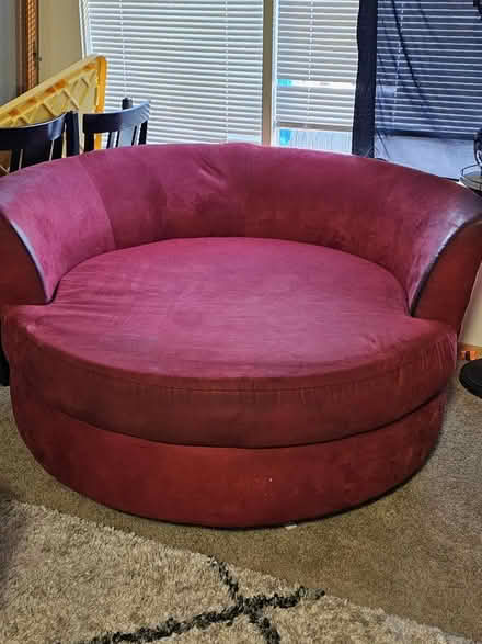 Photo of free Large Red Round Swivel Chair (Esperance) #1