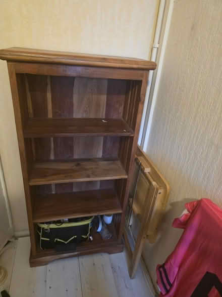 Photo of free Tall wooden book shelf unit (Gabalfa CF14) #1