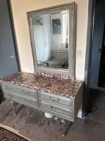 Photo of free Grey dressing table with mirror (Little Harwood BB1) #1