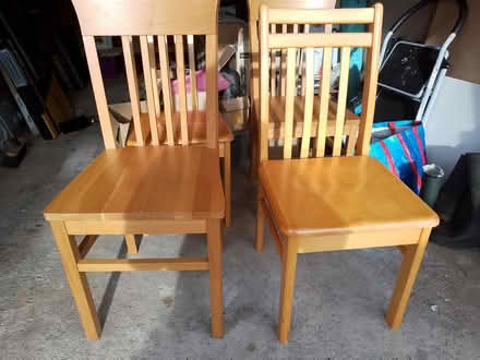 Photo of free 4 wooden kitchen chairs (Formby) #1