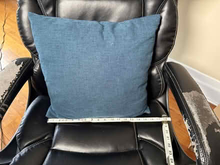Photo of free Pillow dark blue 16” square (Riverdale, Bronx, New York) #1