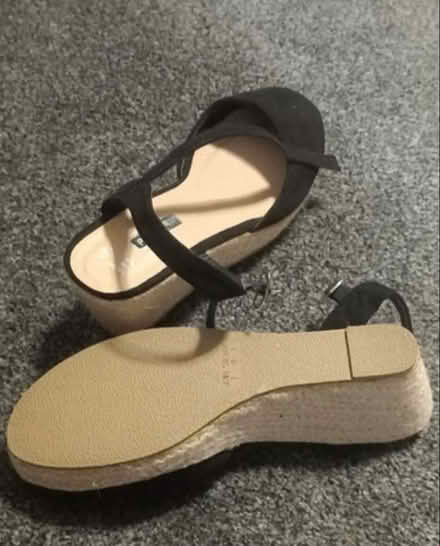 Photo of free New black wedged espadrilles (Erith DA8) #2