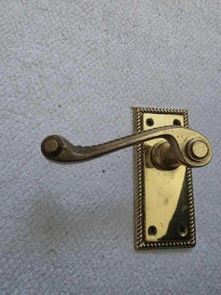 Photo of free 1 brass door handle (Hellingly BN27) #1