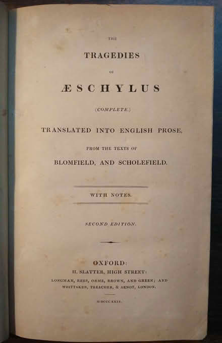 Photo of free The Tragedies of Aeschylus (east Markham) #1