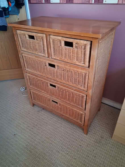 Photo of free Wood and wicker drawer units x2 (Cople MK44) #1