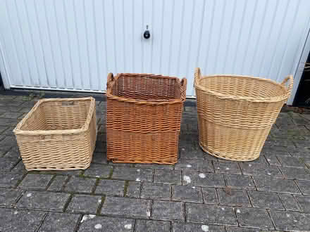 Photo of free 3 large wicker baskets (Penyffordd CH4) #1