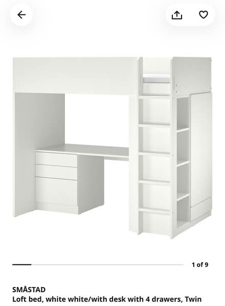 Photo of free Loft bed w/ closet, desk, mattress (Bloor & Islington) #1