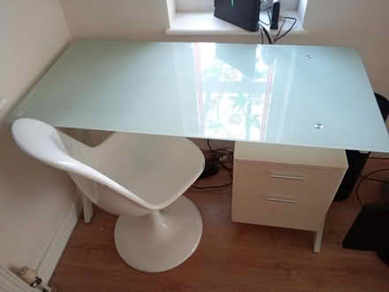 Photo of free Glass desk and chair (St Leonards on Sea TN37) #1