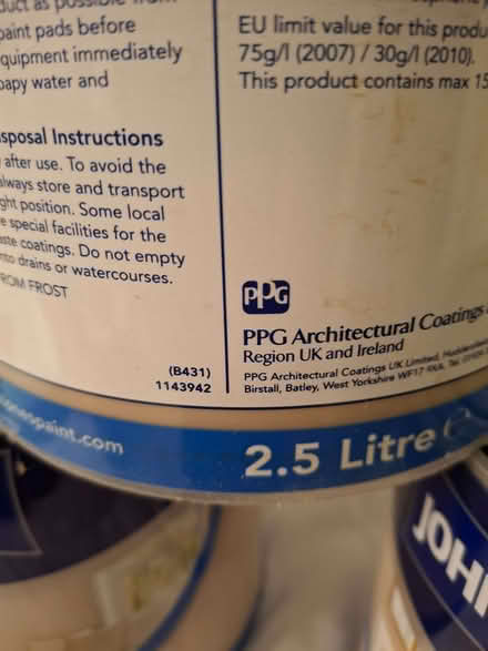 Photo of free Emulsion paint. Johnstone's "Chapel Stone". (Penrith CA11) #3