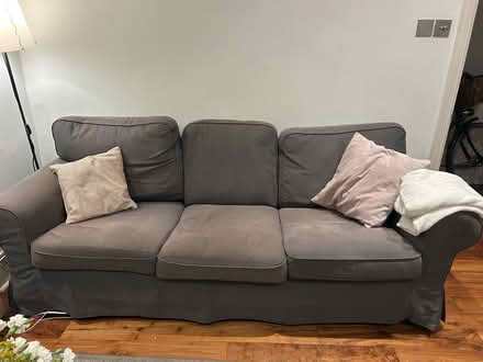 Photo of free 3 person comfortable sofa (Lavender Hill SW11) #1