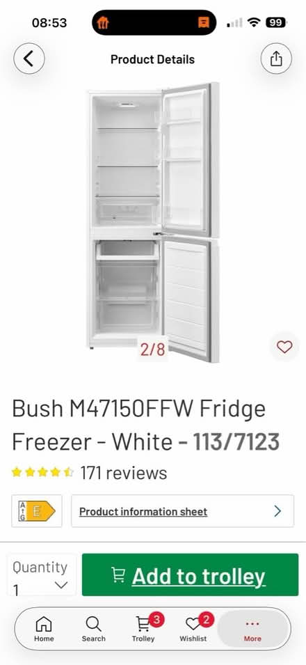 Photo of free fridge freezer (Arbourthorne S2) #2