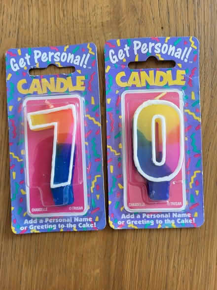 Photo of free '7' and '0' candles (Edlesborough LU6) #1