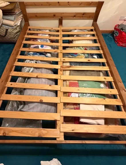 Photo of free Basic double wooden bed base (Mudeford BH23) #2
