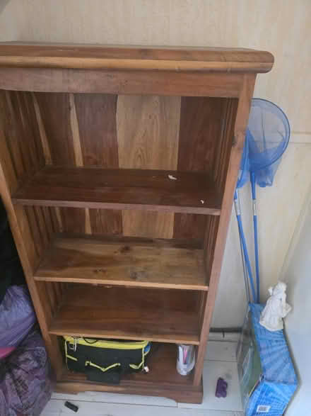 Photo of free Tall wooden book shelf unit (Gabalfa CF14) #1