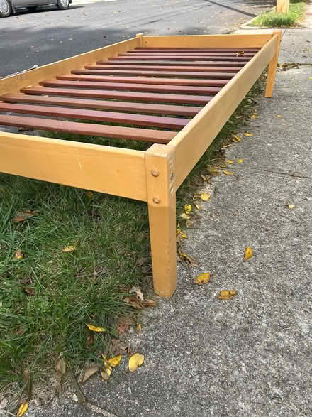 Photo of free Wood single platform bedframe (Marcy Street) #2
