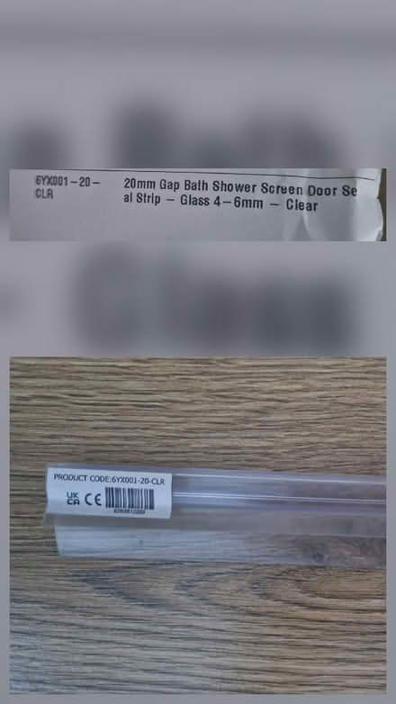 Photo of free New shower door panel seal -20mm gap, 4-6mm panel width (Woking GU22) #1