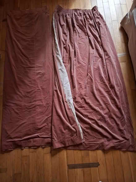 Photo of free A Pink velvet curtains pair 280 x 210cm (Heaton NE6) #1