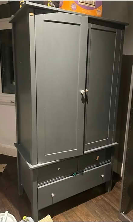 Photo of free Grey double wardrobe + 3 drawers (Ealing W5) #1