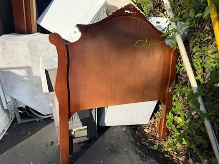 Photo of free Wooden twin bed frame & mattress (Valencia Avenue, Sunnyvale) #1