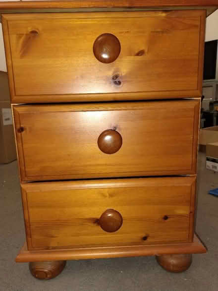 Photo of free Bedside drawers. Signs of wear on top (pictured). (Stopsley LU2) #1