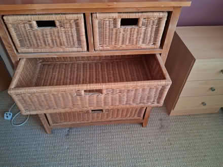Photo of free Wood and wicker drawer units x2 (Cople MK44) #2