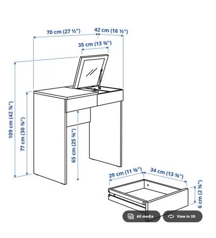 Photo of free IKEA BRIMNES Dressing table (Grove Road E3) #3