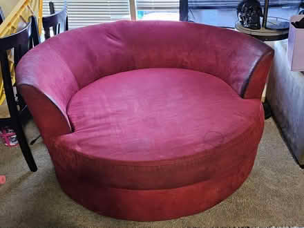 Photo of free Large Red Round Swivel Chair (Esperance) #2