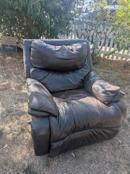 Photo of free Brown leather recliner (Concord) #1