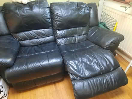 Photo of free Black leather manual recliner (Chadwell Heath RM6) #2