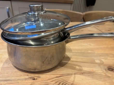 Photo of free Two stainless steel saucepans with lids (Twickenham TW2) #2