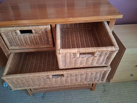 Photo of free Wood and wicker drawer units x2 (Cople MK44) #3