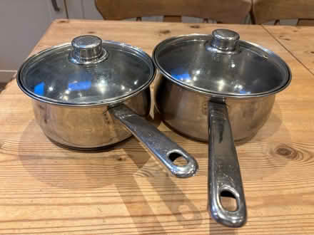 Photo of free Two stainless steel saucepans with lids (Twickenham TW2) #1