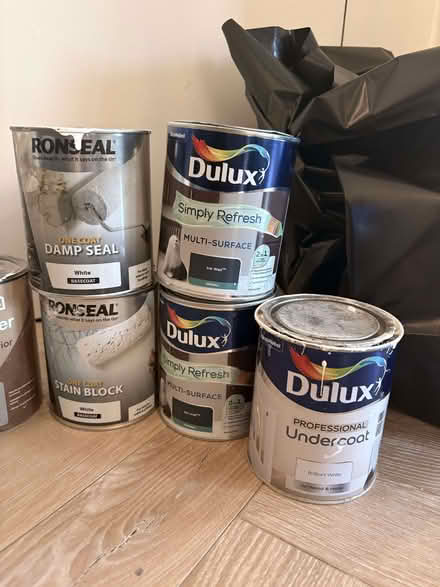 Photo of free Opened/unopened paint/undercoat/damp seal/stain block/wood p (Catford SE6) #2