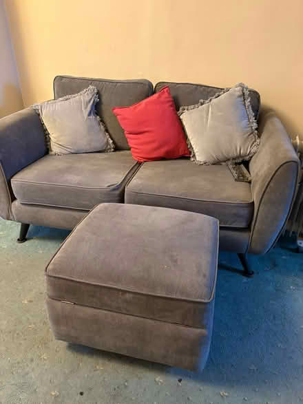 Photo of free 2x 2 seater sofa plus foot stall (SE18 Plumstead) #1