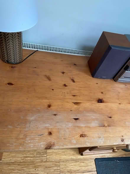 Photo of free Wood desk with pull out section (St Just TR19) #4
