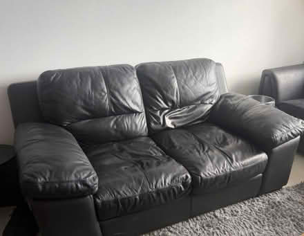 Photo of free Brown leather two seats sofa (Ardersier IV2) #1