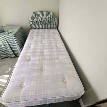 Photo of free single bed with headboard and mattress with fire certificate (Barnes SW13) #1