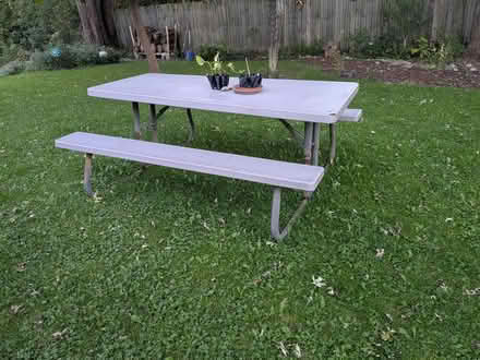 Photo of free picnic table on its last leg (SE Ann Arbor) #1