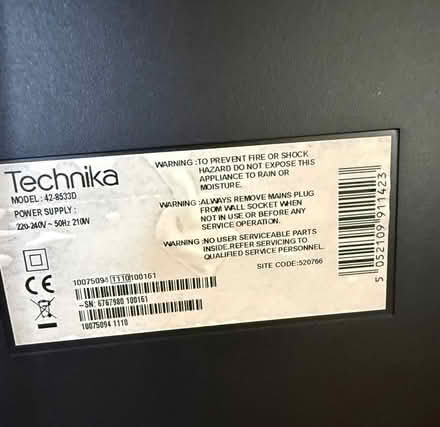 Photo of free 42” Technika TV (Crookes S10) #2