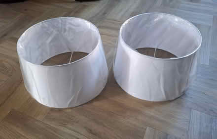 Photo of free 2 x large white matching light / lamp shades (Boughton Monchelsea ME17) #2