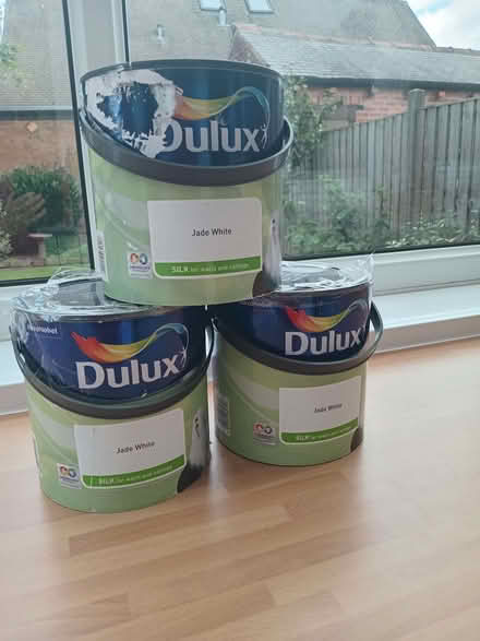 Photo of free Dulux paint 2.5L x two and three quarter tins. Silk- Jade Wh (Cross Gates LS15) #1