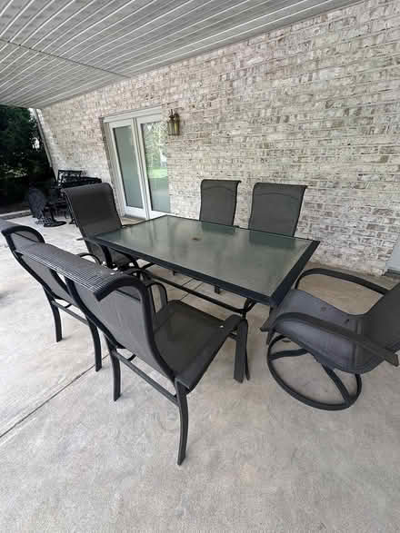 Photo of free Glass & metal table with 6 chairs (Forks Township) #2