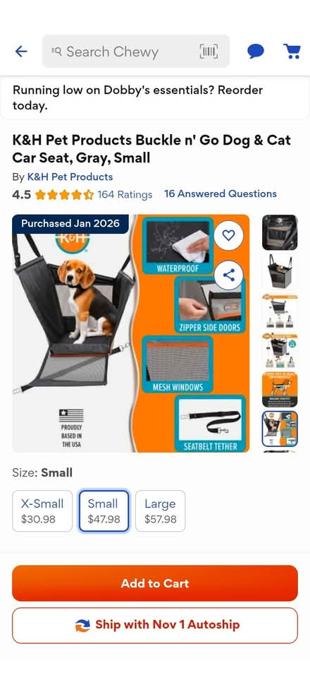 Photo of free Dog car seat (Erie) #2