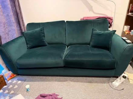 Photo of free Bottle Green Velvet 3-Seater Sofa (Hove BN3) #1