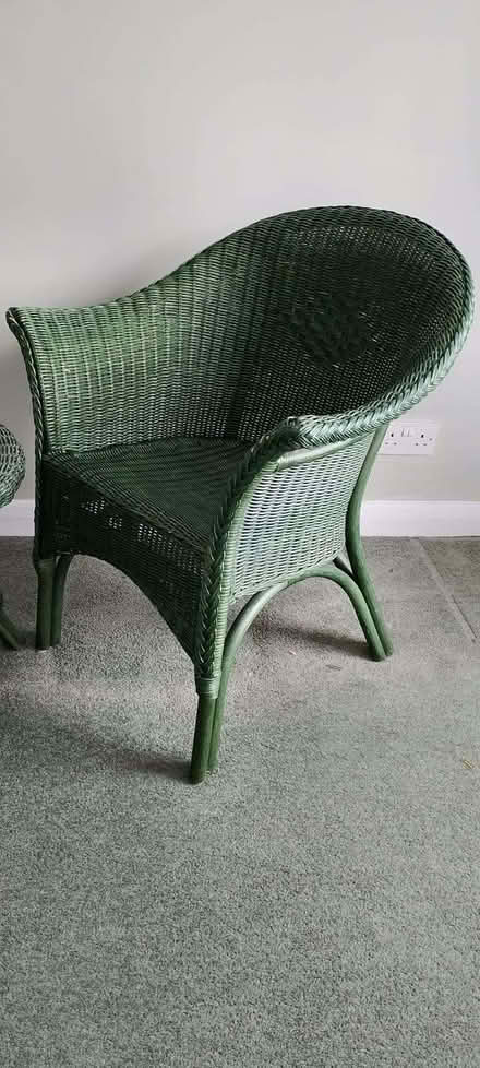 Photo of free Wicker Lloyd Loom style chair and low table (Barnes SW13) #2