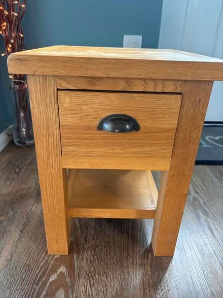 Photo of free Small oak bedside table (Marsworth HP23) #2