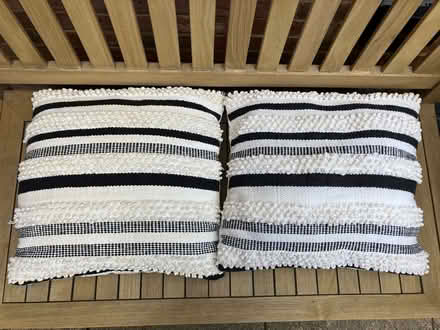 Photo of free Pair of cream & black cushions (Hitchin SG4 7SN) #2
